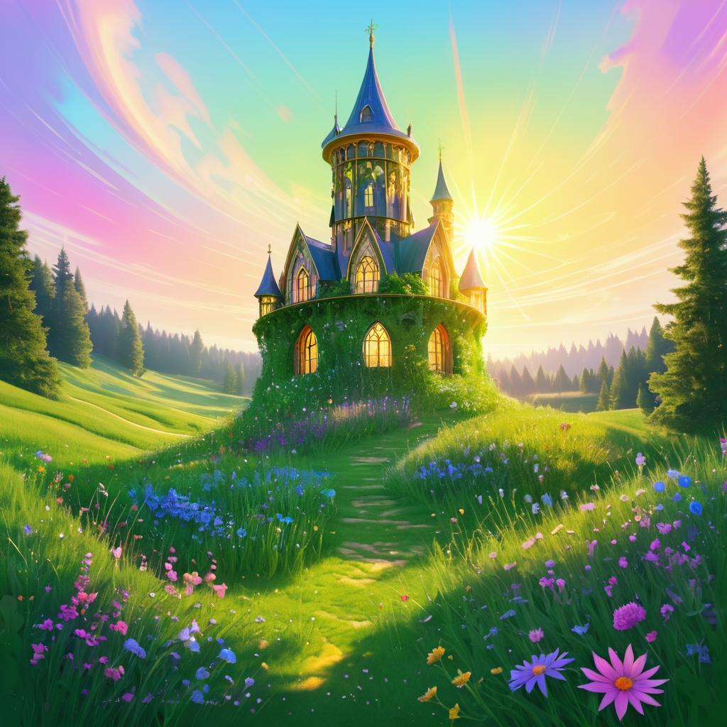 Enchanting Alchemist Tower in a Meadow