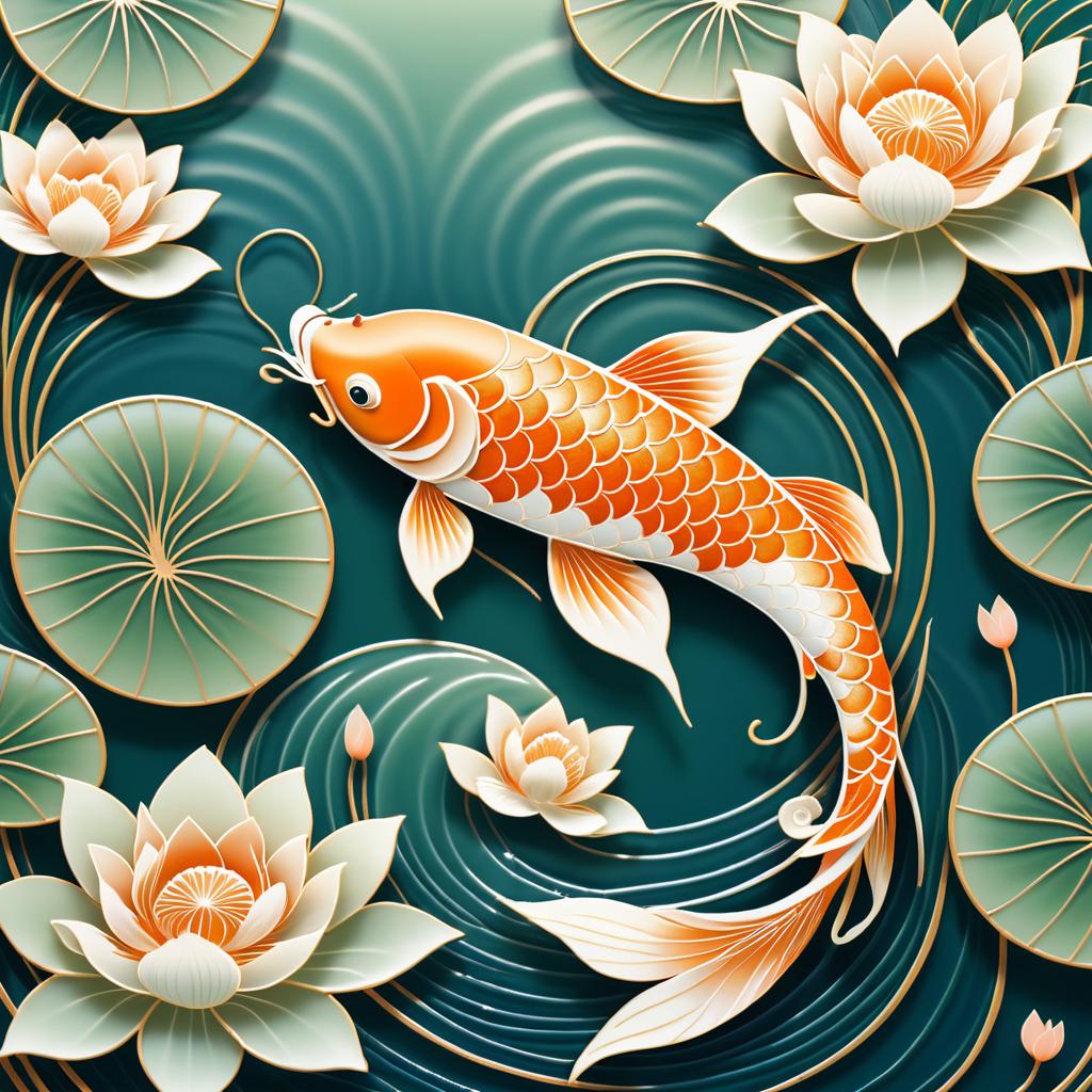 Elegant Art Nouveau Koi Fish Design