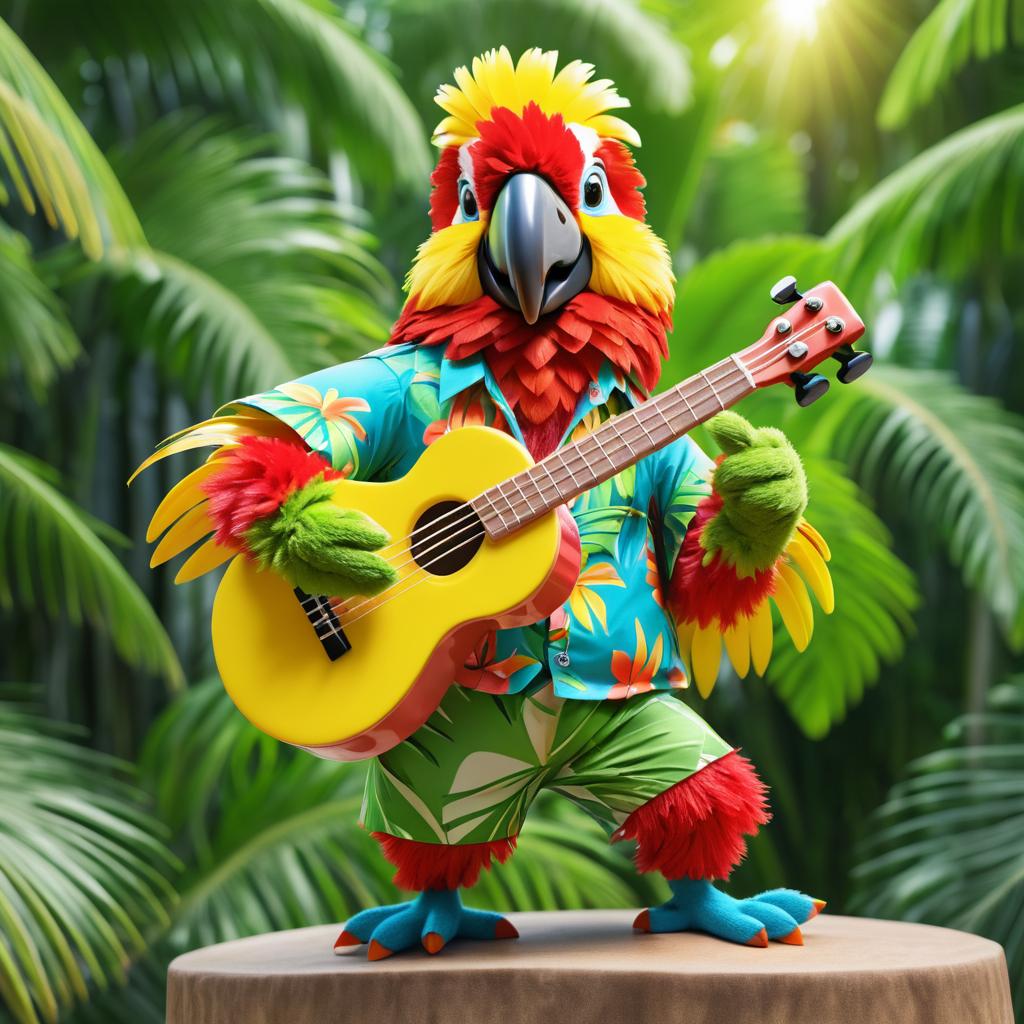 Rock Star Parrot in Hawaiian Style