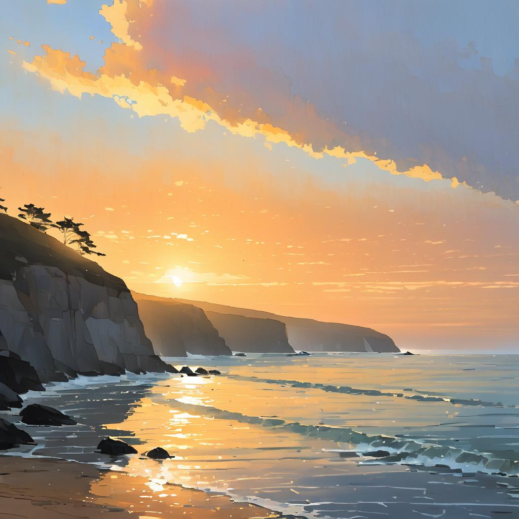 Serene Oceanfront Bluffs at Golden Hour