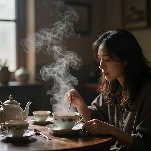 Steam and Porcelain in Quiet Room