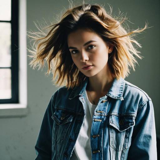 Fashion Model with Choppy Layers Hairstyle