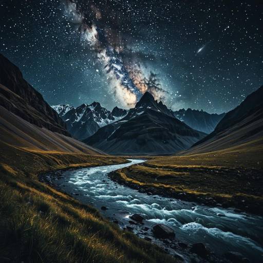 Cinematic Milky Way Over Mountain River Cinematic Milky Way Over Mountain River
