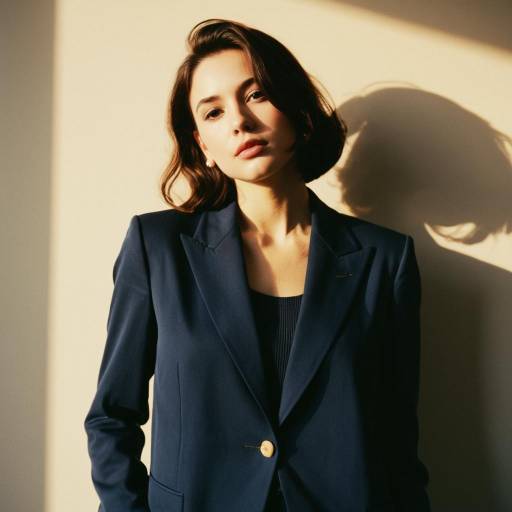 Elegant Minimalist Woman in Navy Blazer