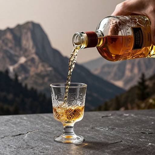 Realistic Tequila Pour with Mountain View