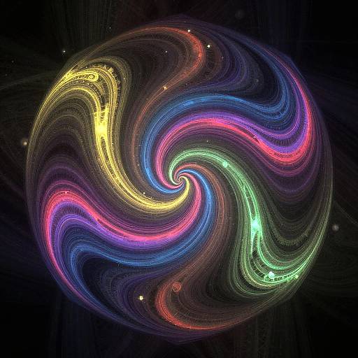 Hexagonal Swirling Fractal Digital Art