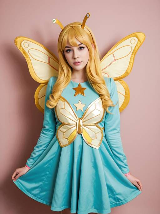 Woman in Star Butterfly Cosplay Costume