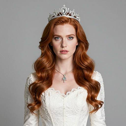 Elegant White Queen Costume Portrait