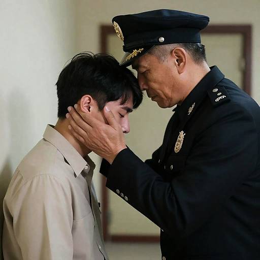 Emotional Portrait of Two Men in Conflict