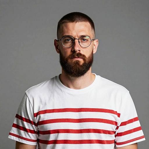 Minimalist Bearded Firefighter Logo