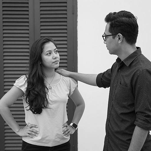 Black and White Couple Portrait Photography