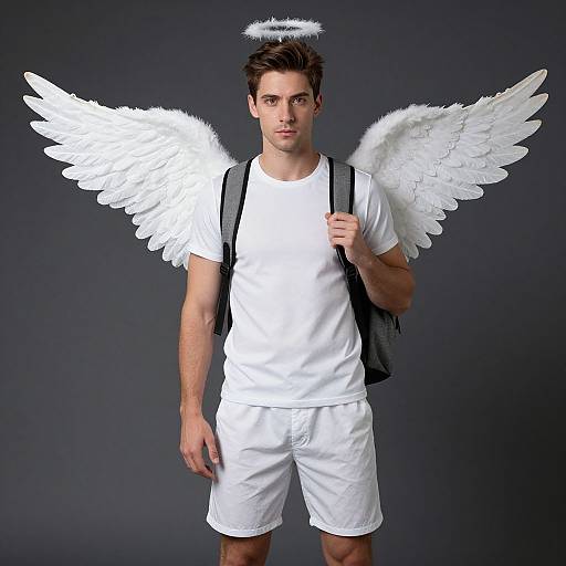 Adult Male Cupid with Angel Wings