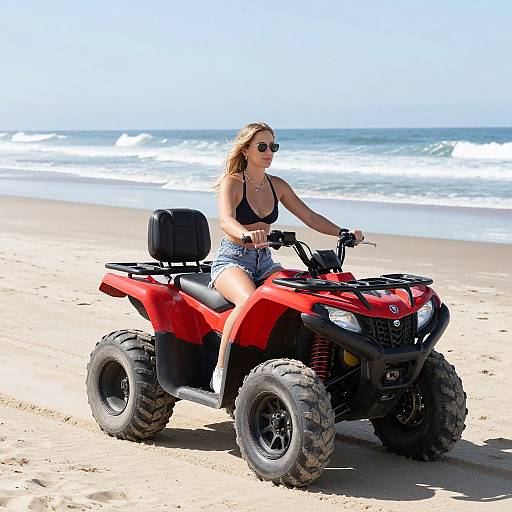 Woman ATV Riding Along Pismo Beach