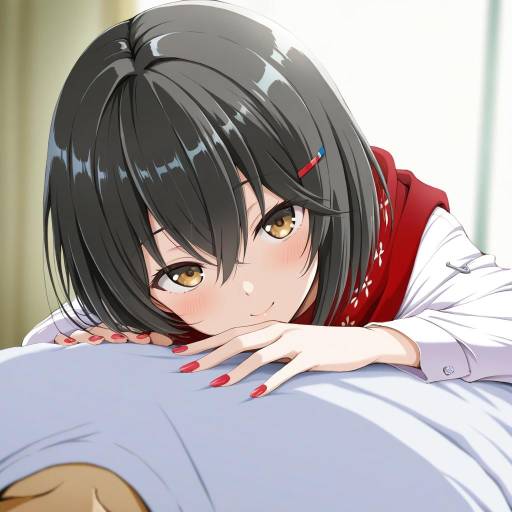 Illustration of Mashiro meme, nijisanji in the style of Kinfuji