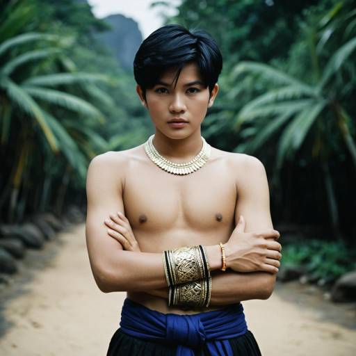 Realistic Thai Male Costume Portrait