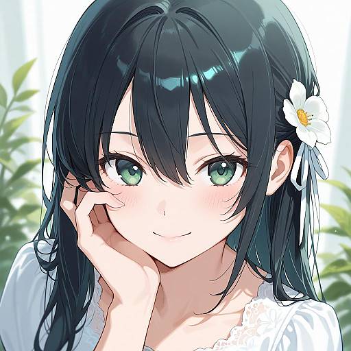 Dynamic Portrait of Girl with Flower