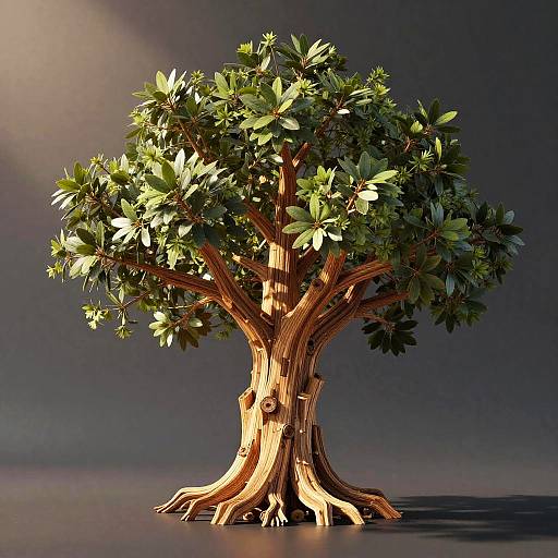 Ultra Detailed Wooden Tree Sculpture
