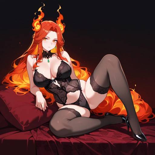 Elegant Lady in Lingerie with Red Hair Elegant Lady in Lingerie with Red Hair