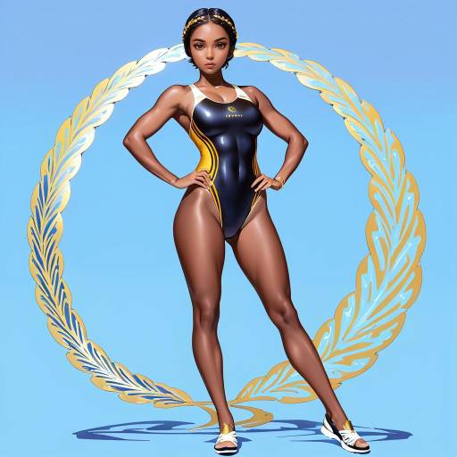 Athletic Woman in One-Piece Swimsuit Athletic Woman in One-Piece Swimsuit