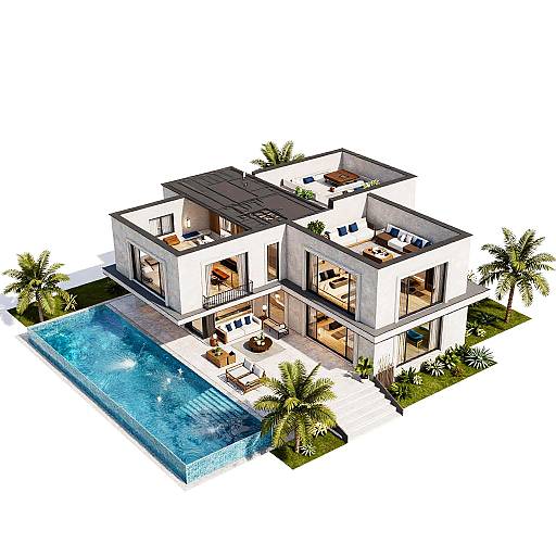 Luxury Modern Villa 3D Floorplan