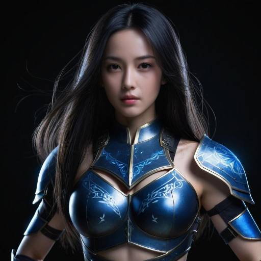 Futuristic Warrior in Dark Ambiance