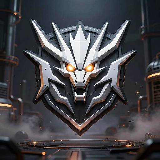 Hyper-Realistic Bio-Mechanical Dragon Emblem