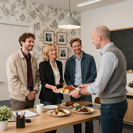 Office Colleagues Sharing Meal