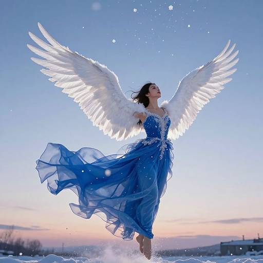 Celestial Angel Soaring at Twilight