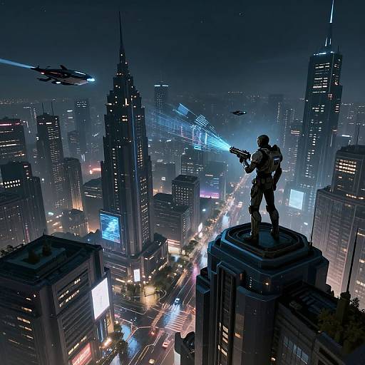 Futuristic Metropolis Nightscape