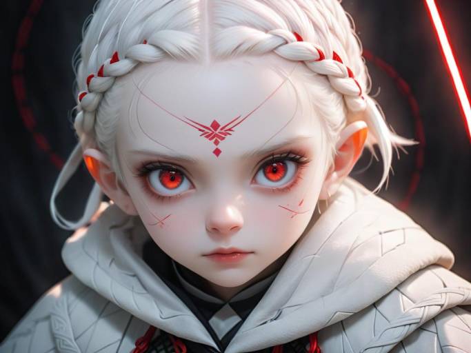 Haunting Portrait of an Albino Halfling
