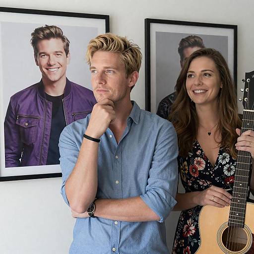 Couple with Posters in Bright Setting
