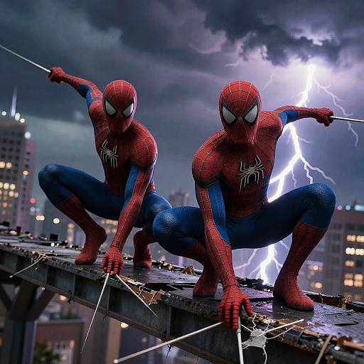 Epic Spidermen Battle on Crumbling Bridge