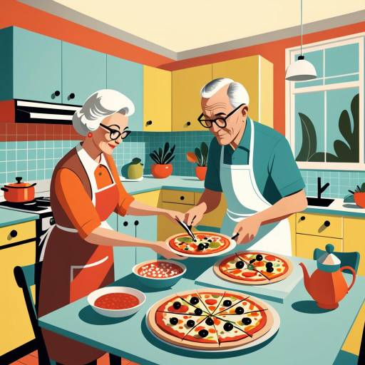 Mid-Century Modern Pizza-Making Scene