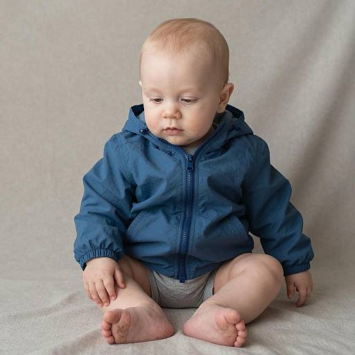 Realistic Baby Boy Portrait on Fabric