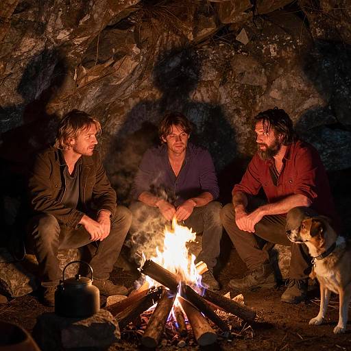 Campfire Conversations in a Rocky Cave