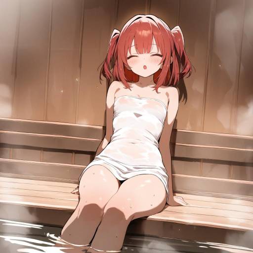 Relaxing Sauna Scene with Kurosawa Ruby