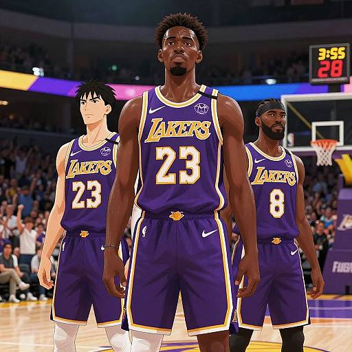Anime Style Lakers Team Portrait