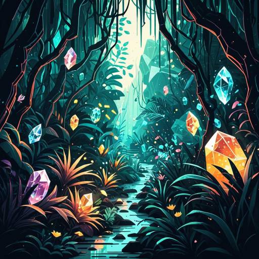 Glowing Crystal Jungle Path