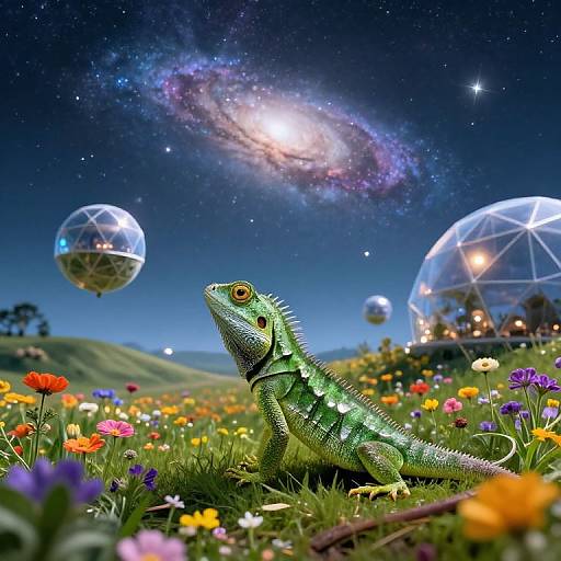 Levitating Geodesic Domes and Lizard