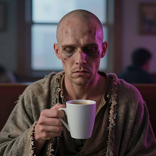 Photorealistic Portrait of Disfigured Man