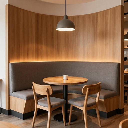 Modern Cozy Curved Café Booth