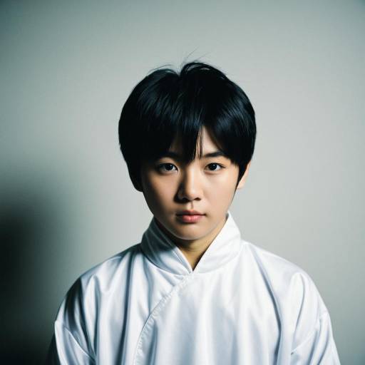 Young Asian Male in White Costume