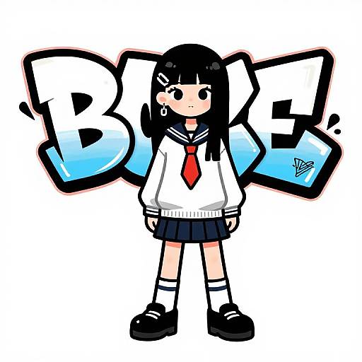 Bishonen Graffiti Tattoo Illustration