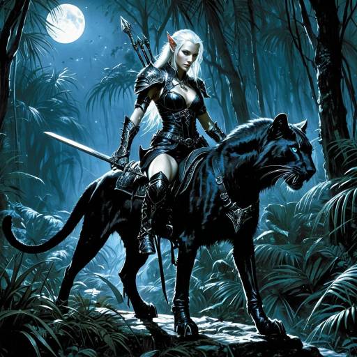 Dark Elf Assassin Riding Shadow Panther