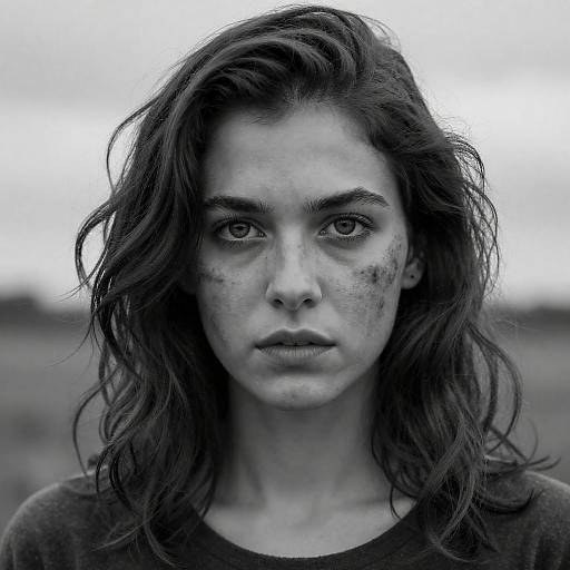 Striking Black and White Portrait of Woman