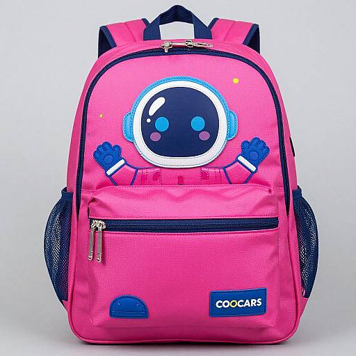 Playful Pink Spaceman Backpack Design