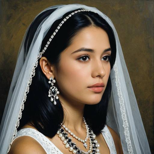 Elegant Bride Portrait with Veil and Jewelry