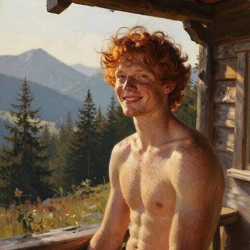 Evocative Portrait at Mountain Cabin