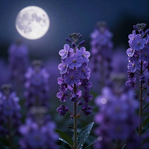 Moonlit Morados Floral Garden