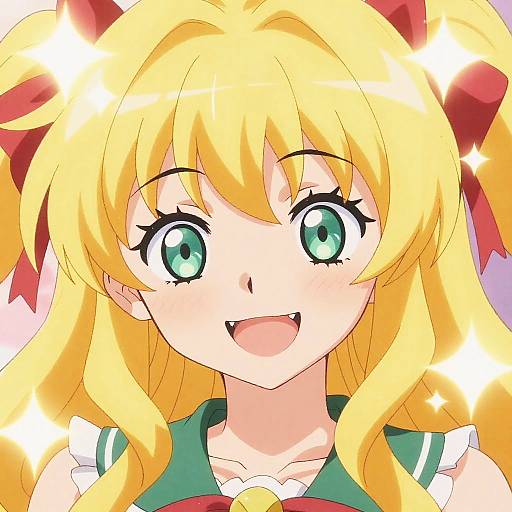 Mischievous Anime Girl with Magical Energy